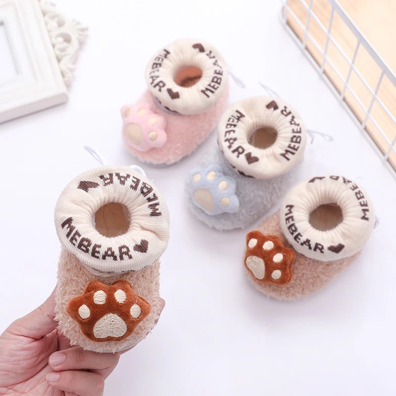 冬季宝宝婴儿鞋子保暖棉鞋加绒0-1岁新生儿婴幼儿步前袜鞋软底