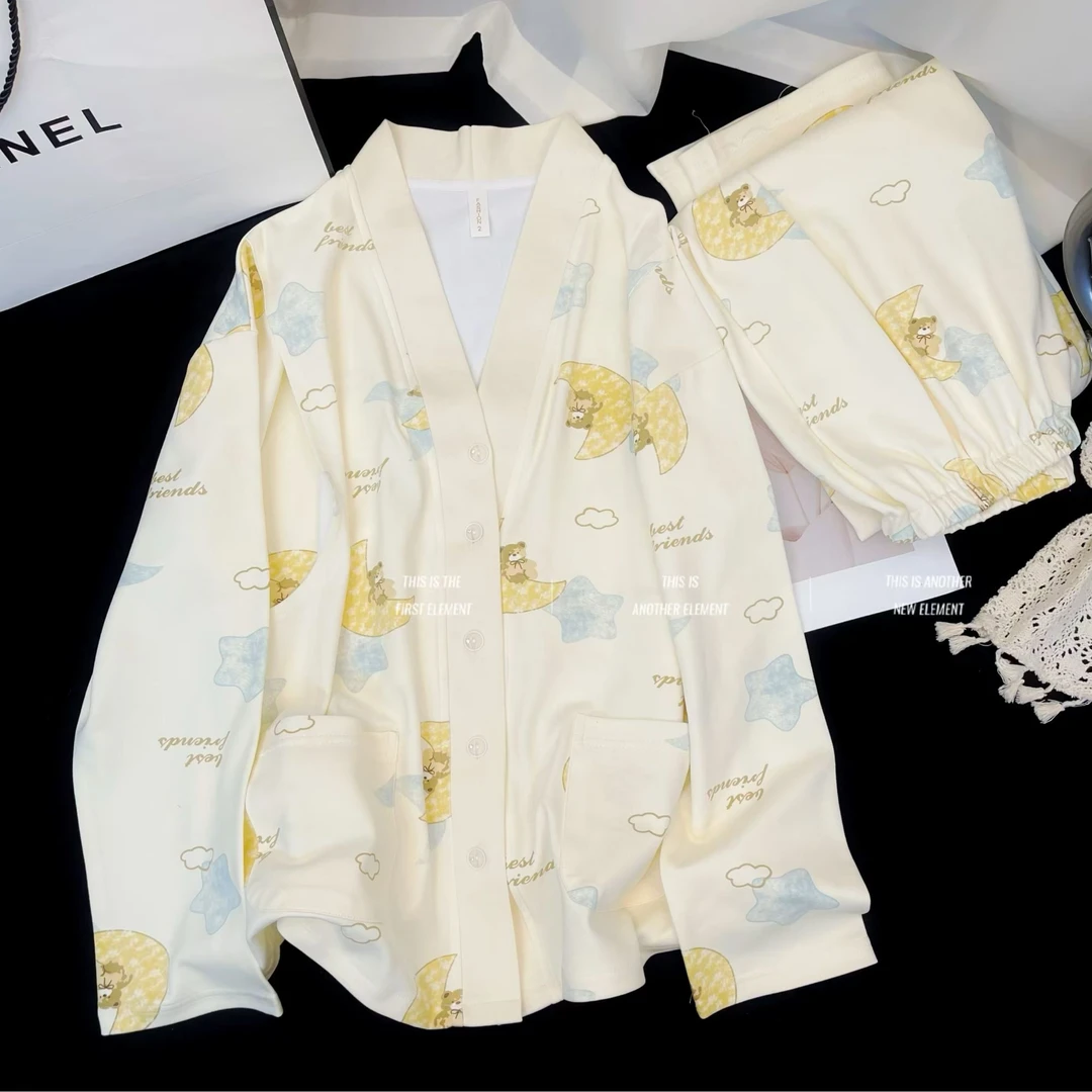 【云感棉带胸垫】秋冬款长袖月子服产后气质家居服怀孕期孕妇哺乳衣