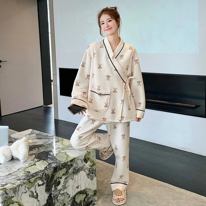 【空气棉】厚款保暖月子服秋冬季产后哺乳睡衣空气棉孕妇喂奶家居服
