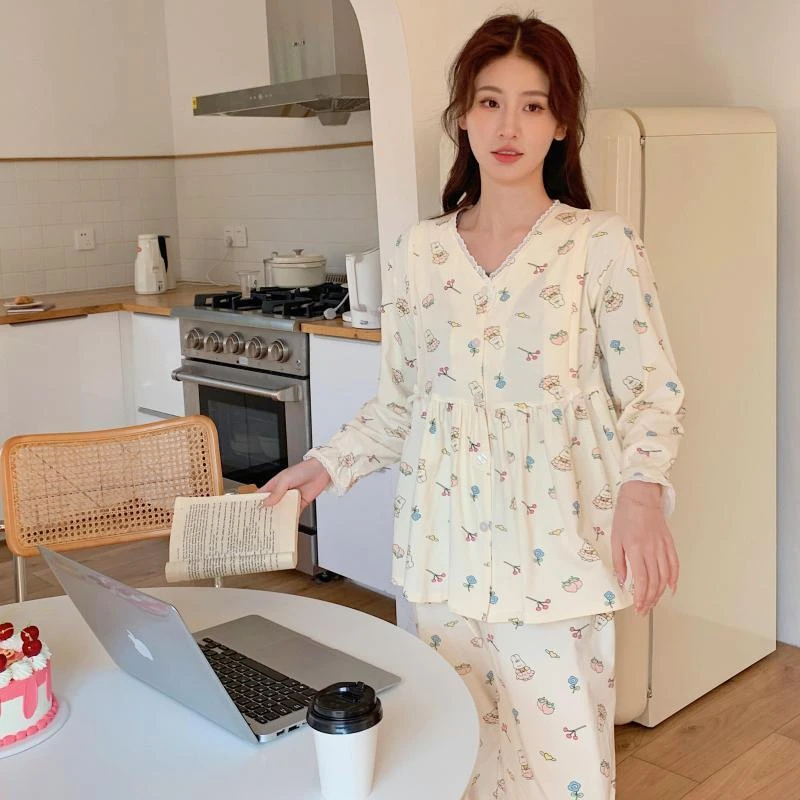 【云感棉】春夏季产后孕妇睡衣棉喂奶月子服哺乳家居服套装薄款产妇