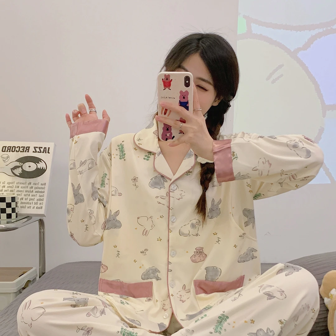 【纯棉】月子服春秋产后气质家居服套装怀孕期待产孕妇睡衣哺乳睡衣