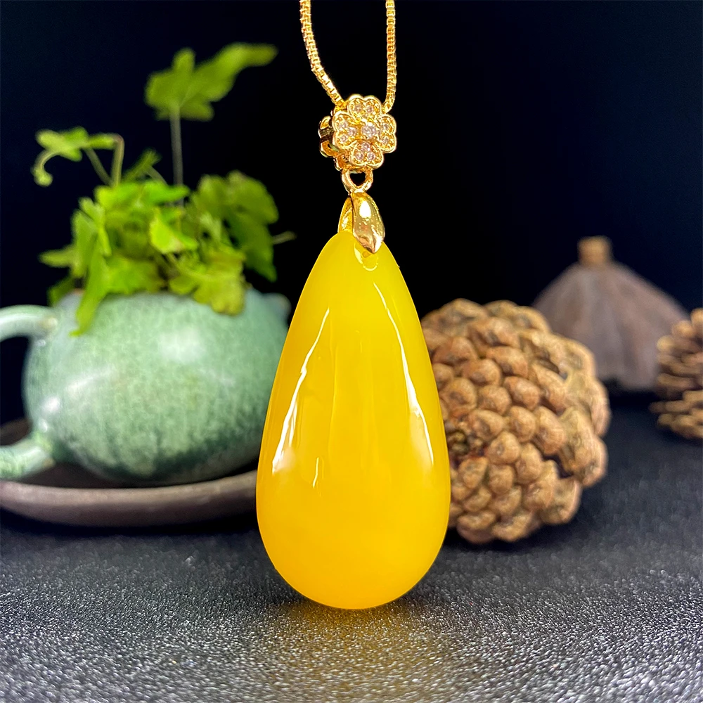 项链XL516迷你A款-单面小水滴小型黄色项坠精美女款
