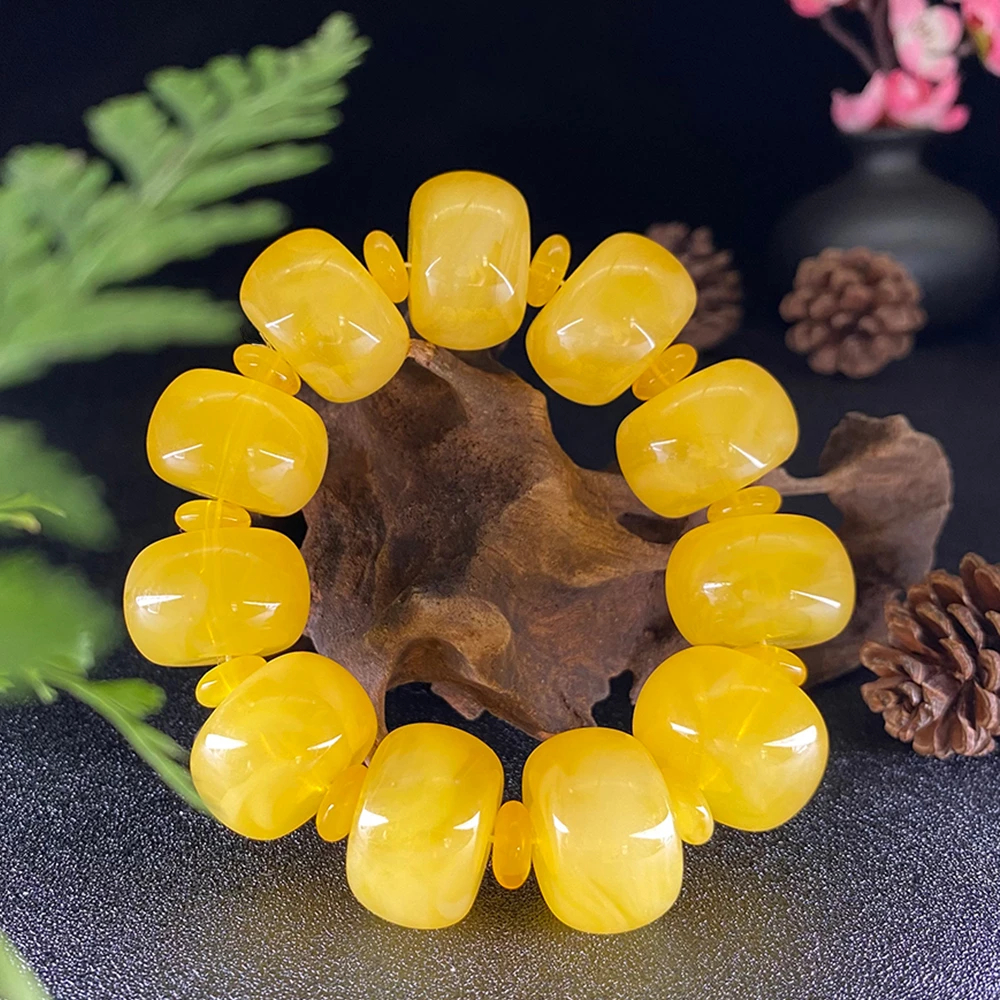 手链墩子手串S710鼓珠车轮珠黄色鼓单圈男款民族百搭新款国风正品