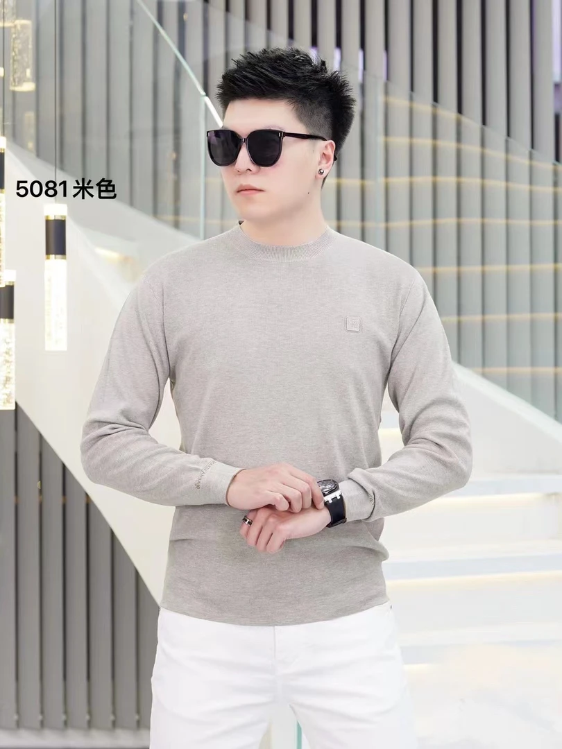 时尚男士针织衫百搭毛衣圆领长袖高领羊绒保暖打底衫秋冬休闲上衣
