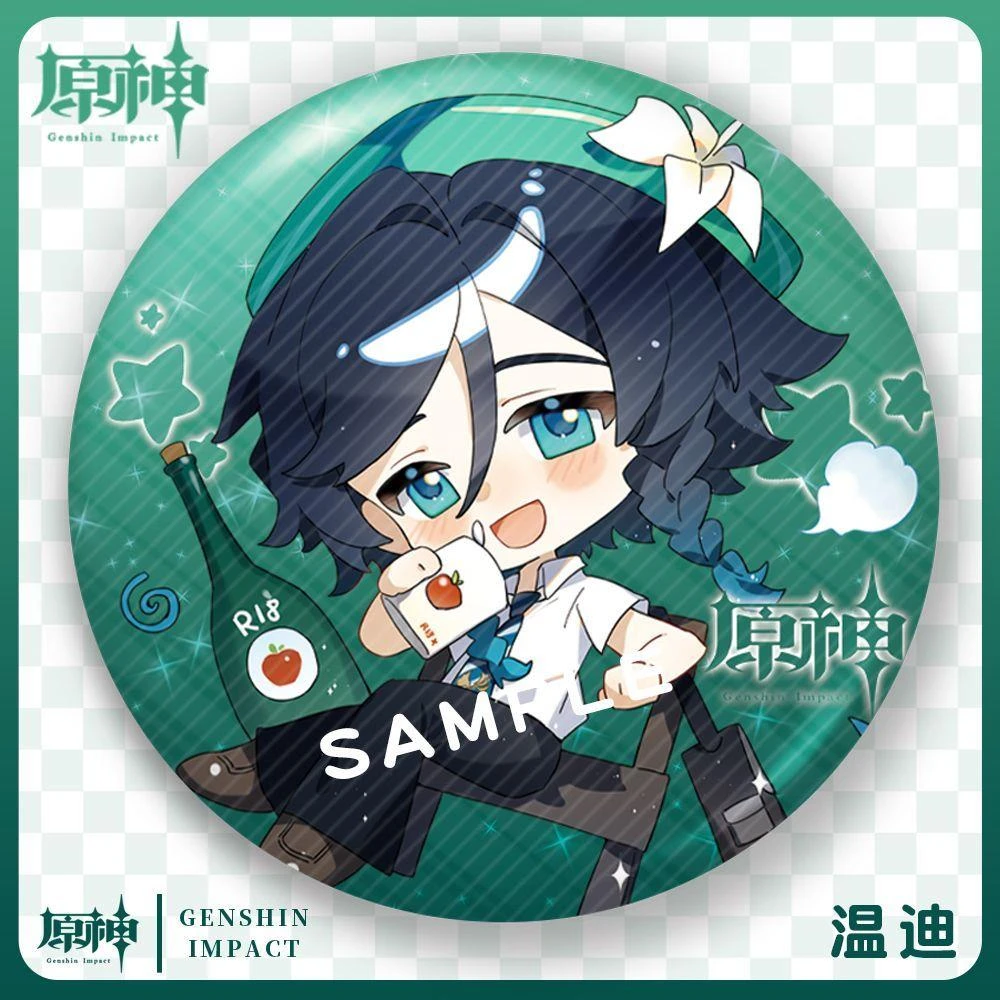原神同人徽章镭射吧唧绫华绫人纳西妲胡桃坎蒂丝一斗妮露周边设计