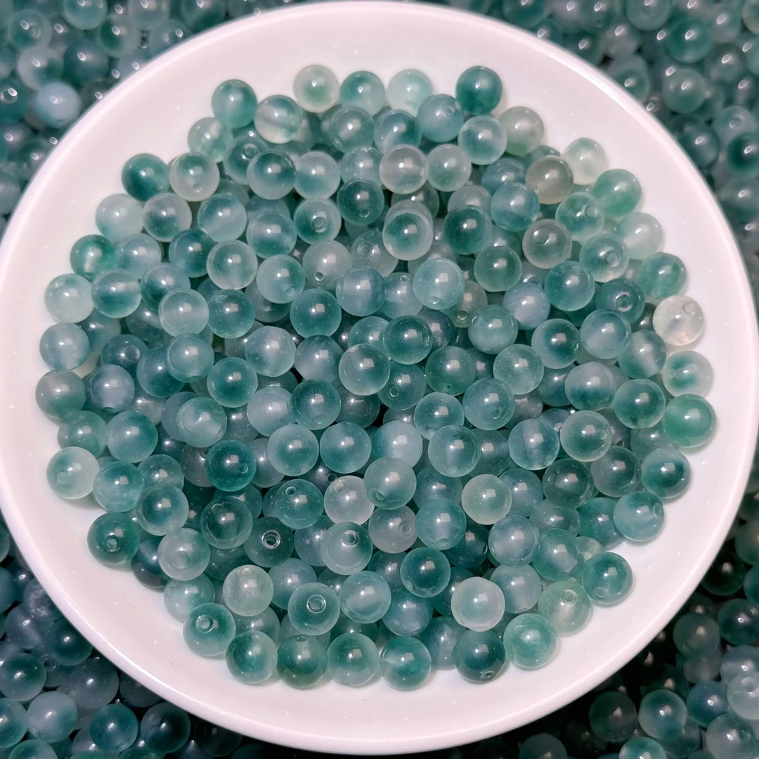 散珠天然蓝飘花 6mm 50颗 随4颗（赠弹力绳）WY002