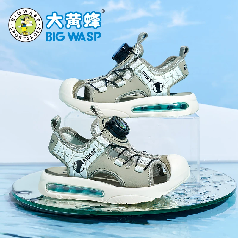 大黄蜂童鞋夏季男童软底透气运动凉鞋时尚休闲包头凉鞋D332423017