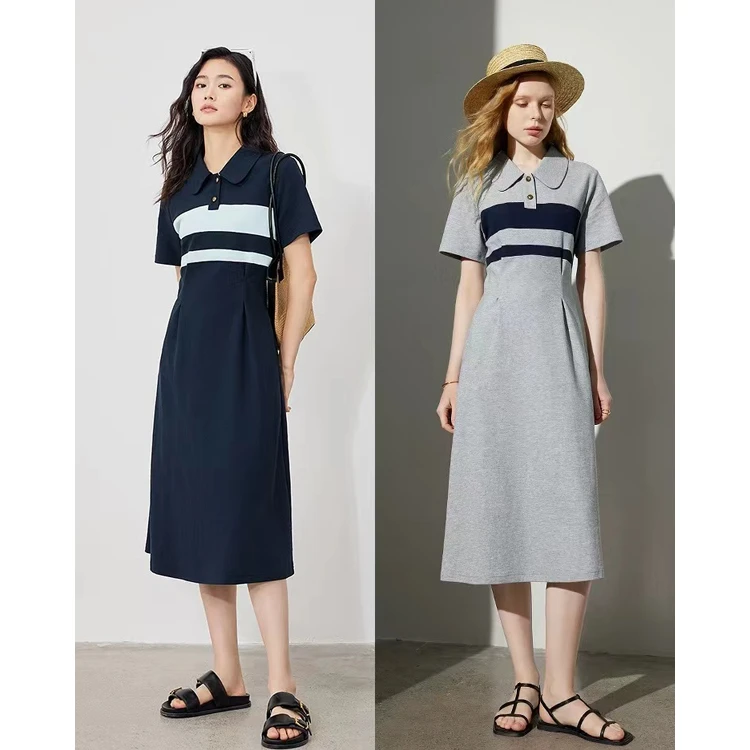 【初语服饰】初语短袖清透减龄款polo裙8429030