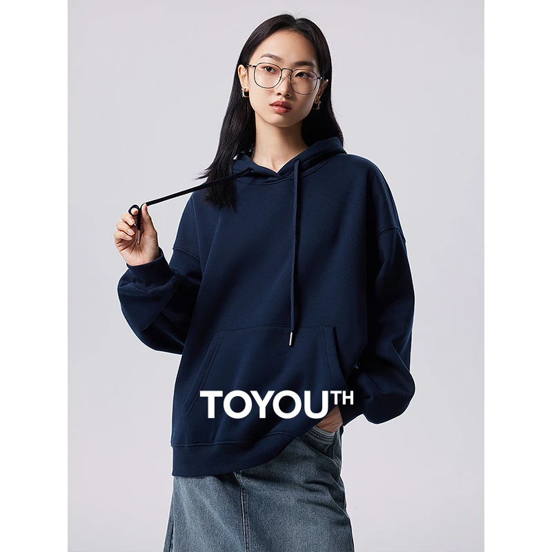 【初语服饰】初语澳粒绒连帽卫衣情侣宽松慵懒风上衣GW431801