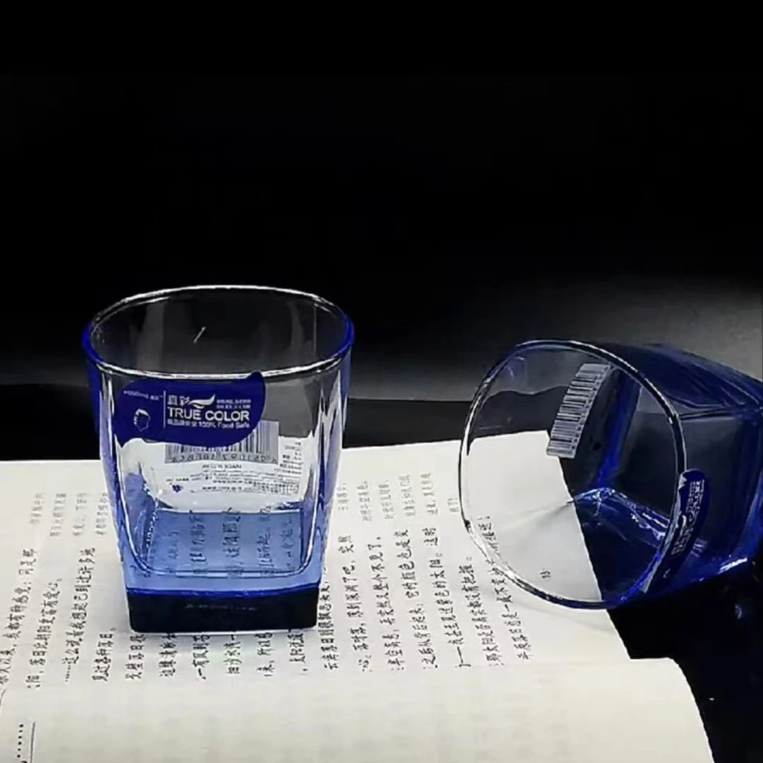 家用玻璃水杯彩色透明加厚简约水杯茶杯酒店啤酒饮料杯耐热商用杯