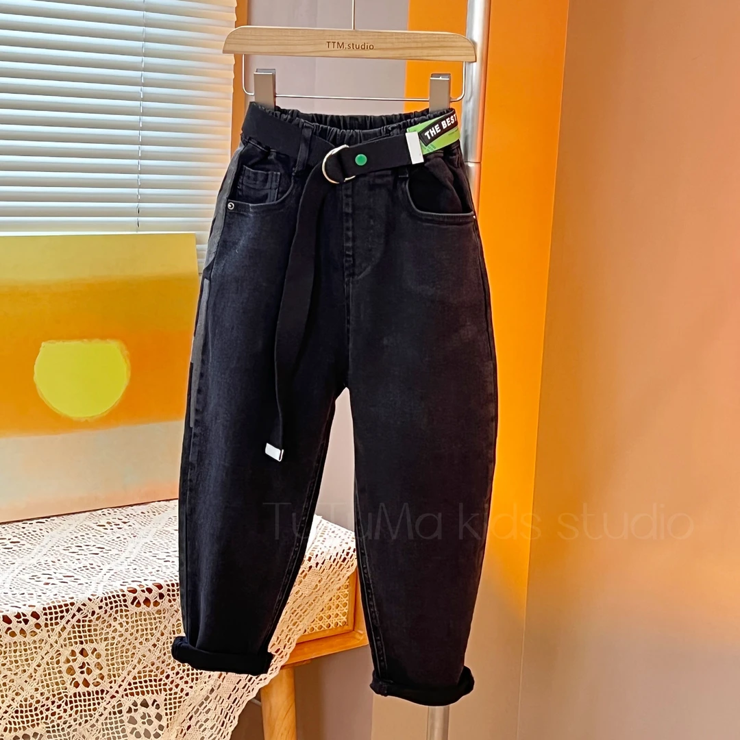 KZ861236男女童嘻哈宽松牛仔裤 百搭裤子
