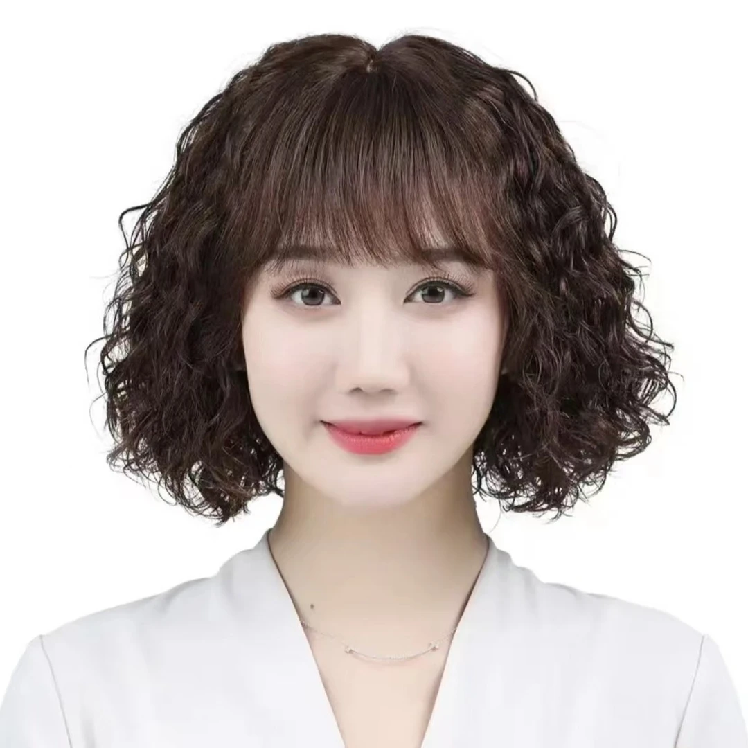 【贵气羊毛卷】全真人发妈妈款气质洋气时尚轻薄透气妈妈整顶假发