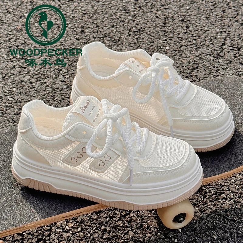 啄木鸟夏季女鞋小白鞋2025新款爆款透气网面休闲百搭板鞋运动鞋子