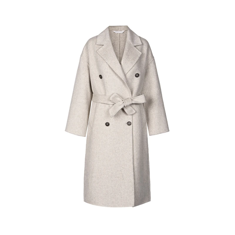 S·DEER圣迪奥女装时尚气质百搭显瘦收腰双排扣毛呢大衣S21481841