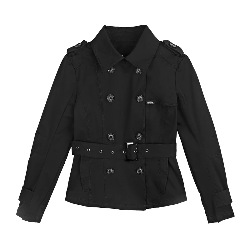 S·DEER双排扣袖口搭袢修身版系带圣迪奥春秋短款小外套S21182215