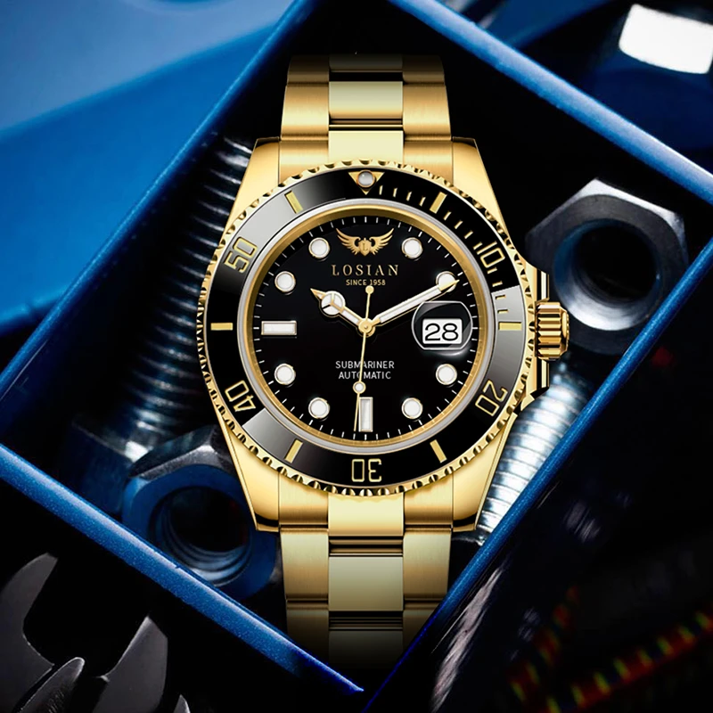 【子清补贴】鬼王系列 黑金商务夜光含金全自动男表L2680-C