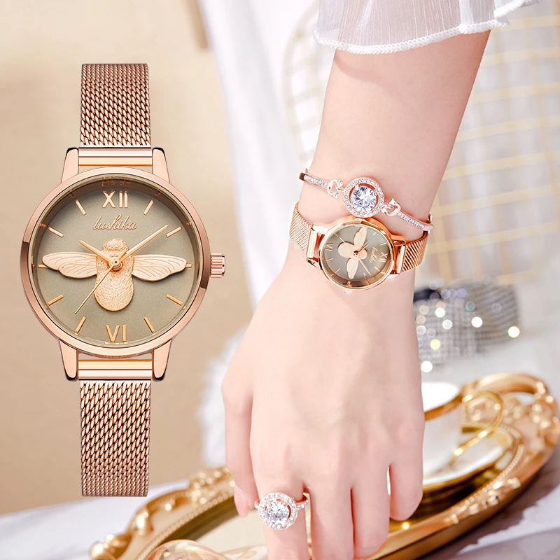 时光花园 小众气质腕表小蜜蜂石英女士手表016-C