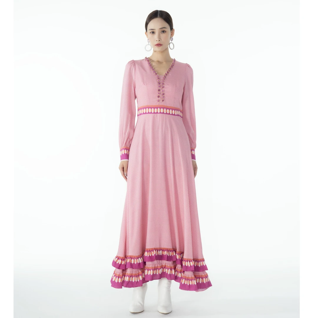 百丝春夏季气质高端AATQ212304仙气飘飘文艺超仙女装中长款连衣裙