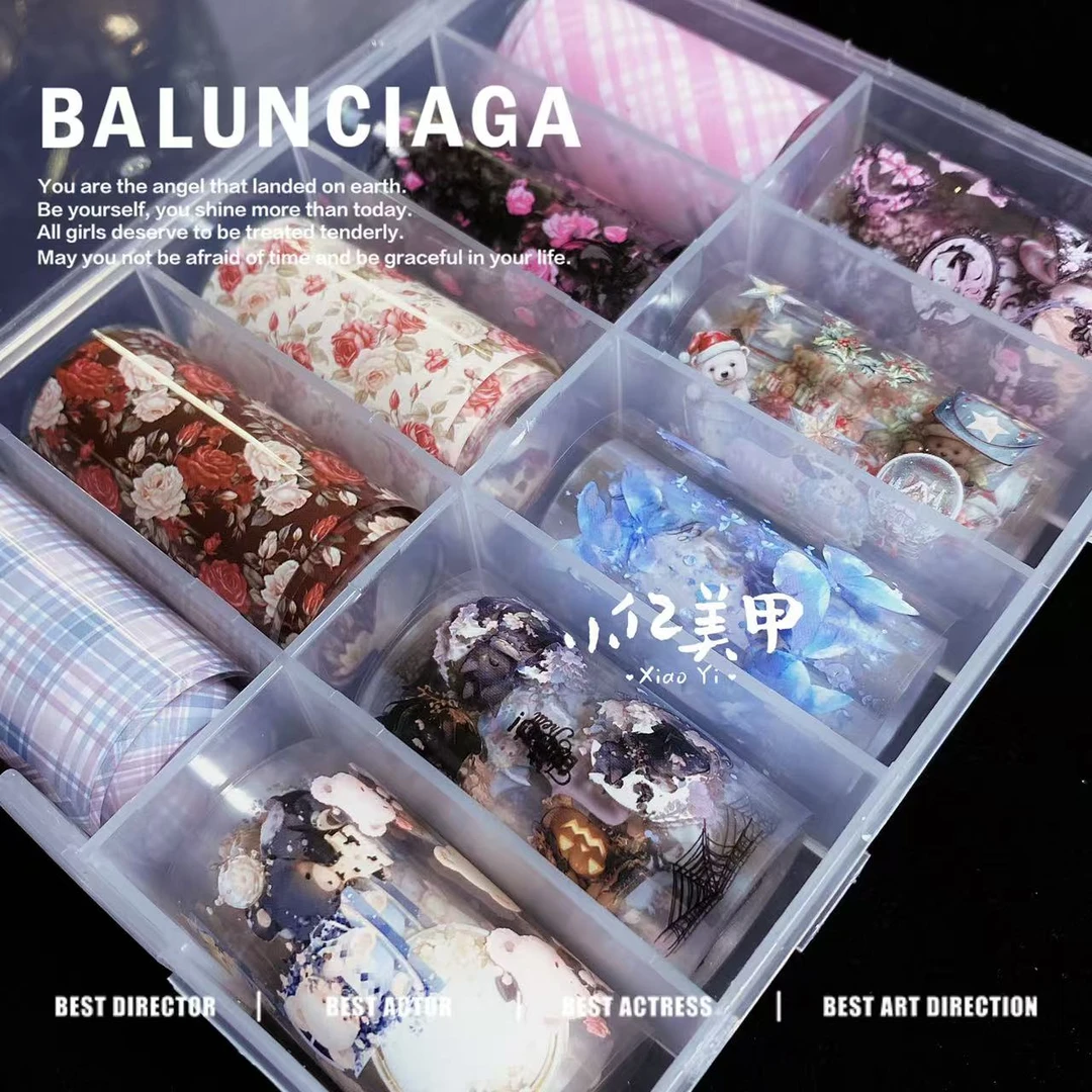 【暗黑童话】美甲盒装十卷多彩多类型转印纸转印胶系列日系ins