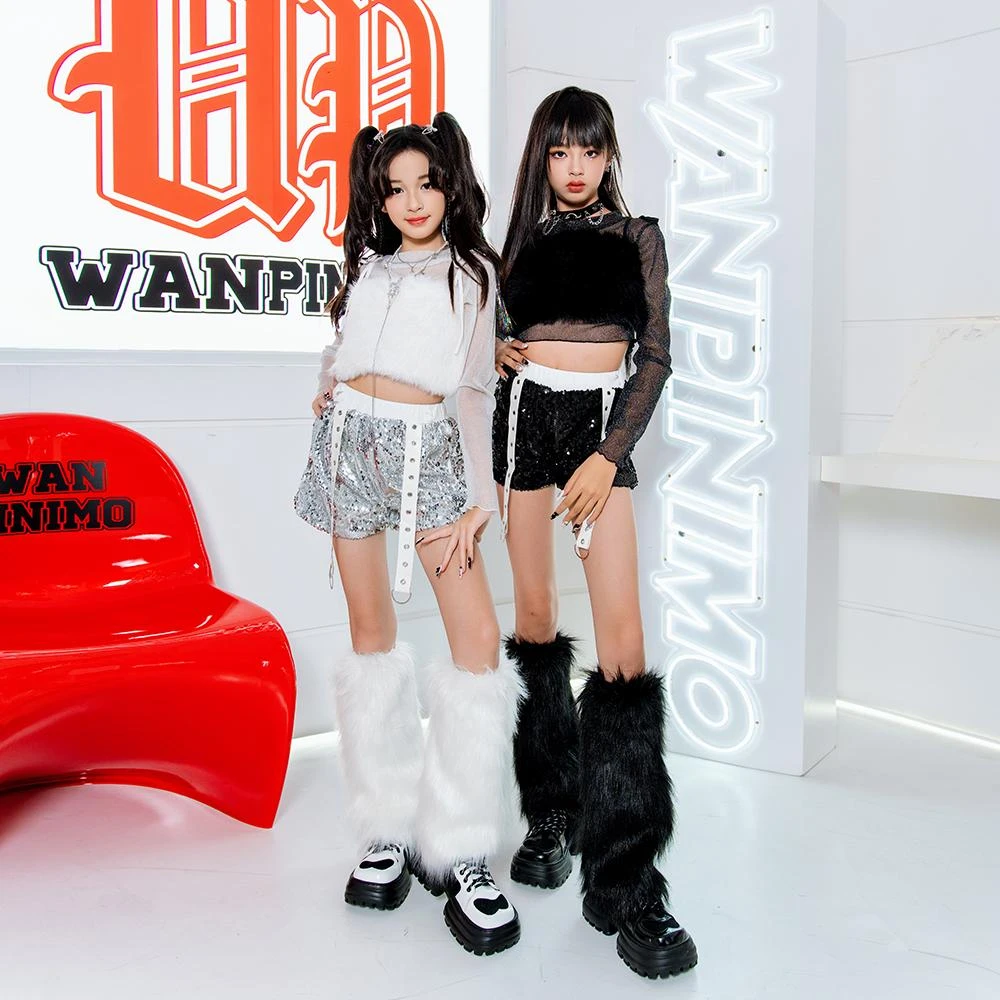 儿童爵士舞女童服装少儿嘻哈街舞童装舞台衣服时装走秀时髦演出服