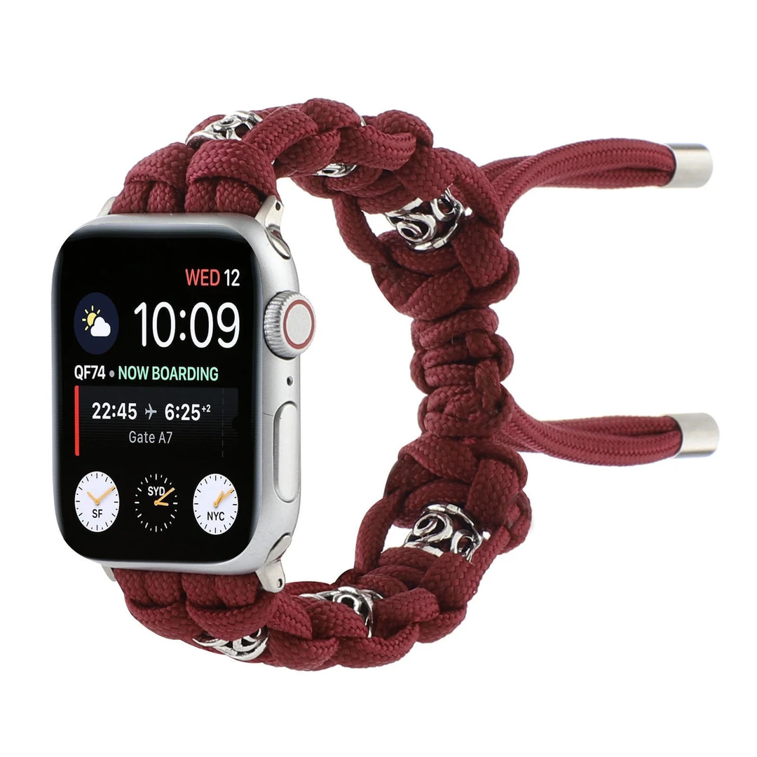适用Apple苹果SE手表iwatch8代7654321Ultra表带伞绳尼龙编织腕