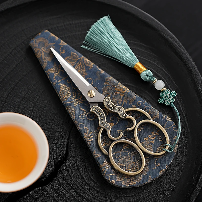茶叶袋包复古茶剪茶道零配件中式国风茶剪茶室高档次茶叶专用剪刀