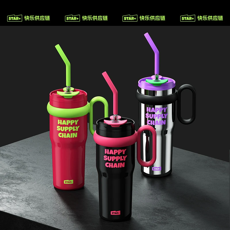 世大家吸管杯不锈钢保温杯大容量网红高颜值杯子sz