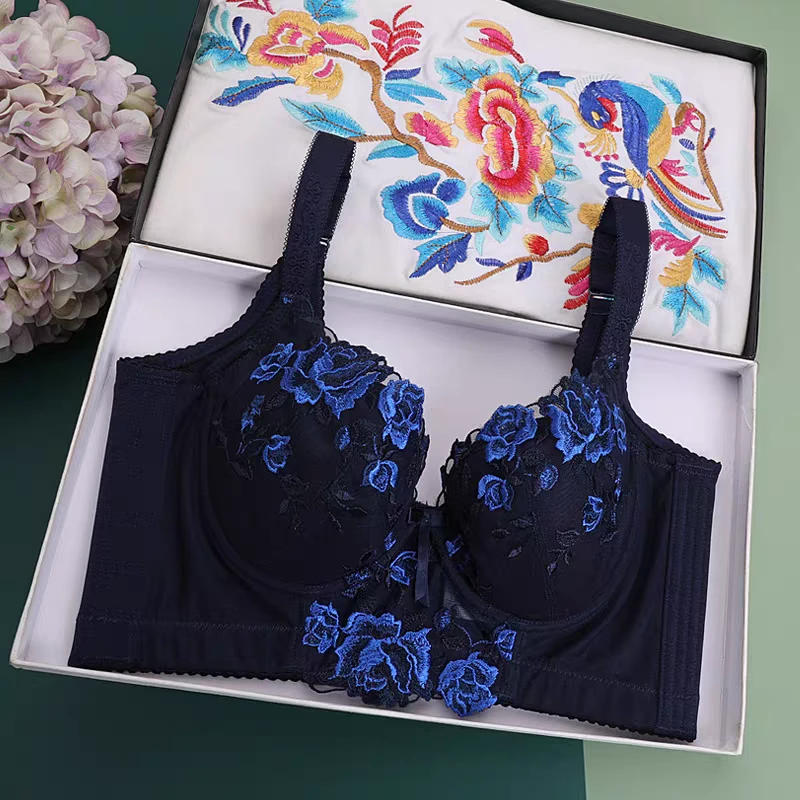 【断码】调整型文胸薄款上托提胸塑身绣花聚拢收副乳女士内衣胸罩