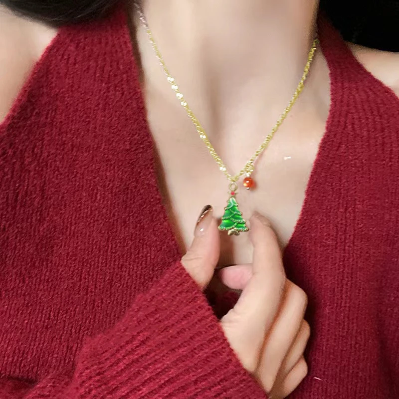 圣诞新年款~圣诞树项链锁骨链女小众时尚百搭设计感气质高级项饰