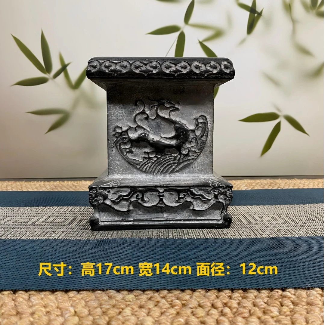 山西精美青石石雕落地造景摆件（小号四神兽石墩）雕刻书房玄关中式