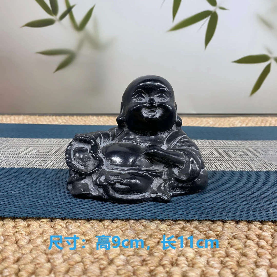 山西精美青石石雕十二生肖桌面造景摆件大肚工艺品(茶宠弥勒佛)