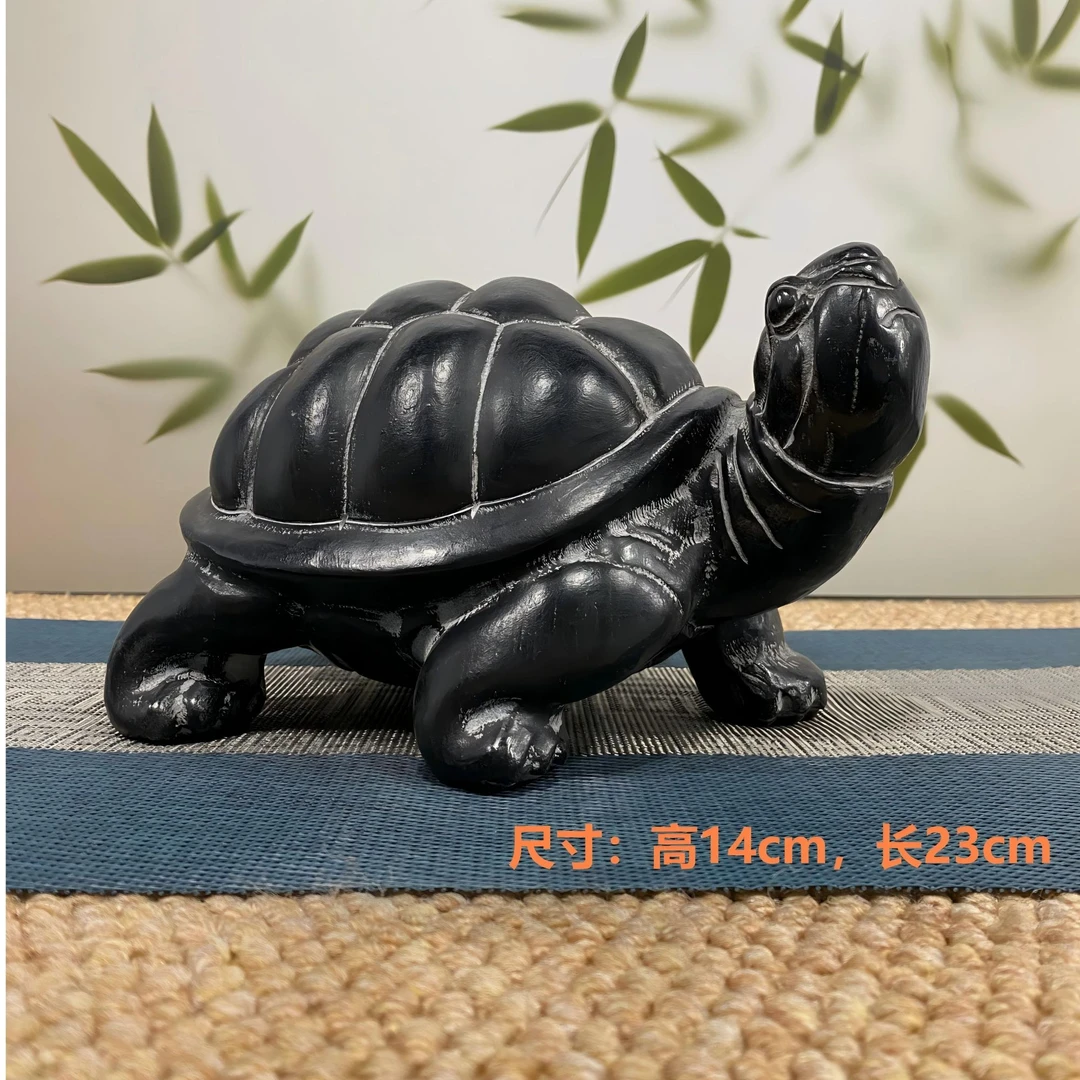 山西精美青石桌面造景陶瓷摆件雕刻创意工艺品(大号富甲天下)