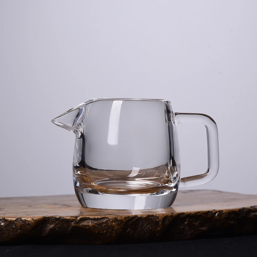 原矿水晶杯带鹰嘴公道杯分茶杯泡茶水杯日常中式茶道高档茶具礼品