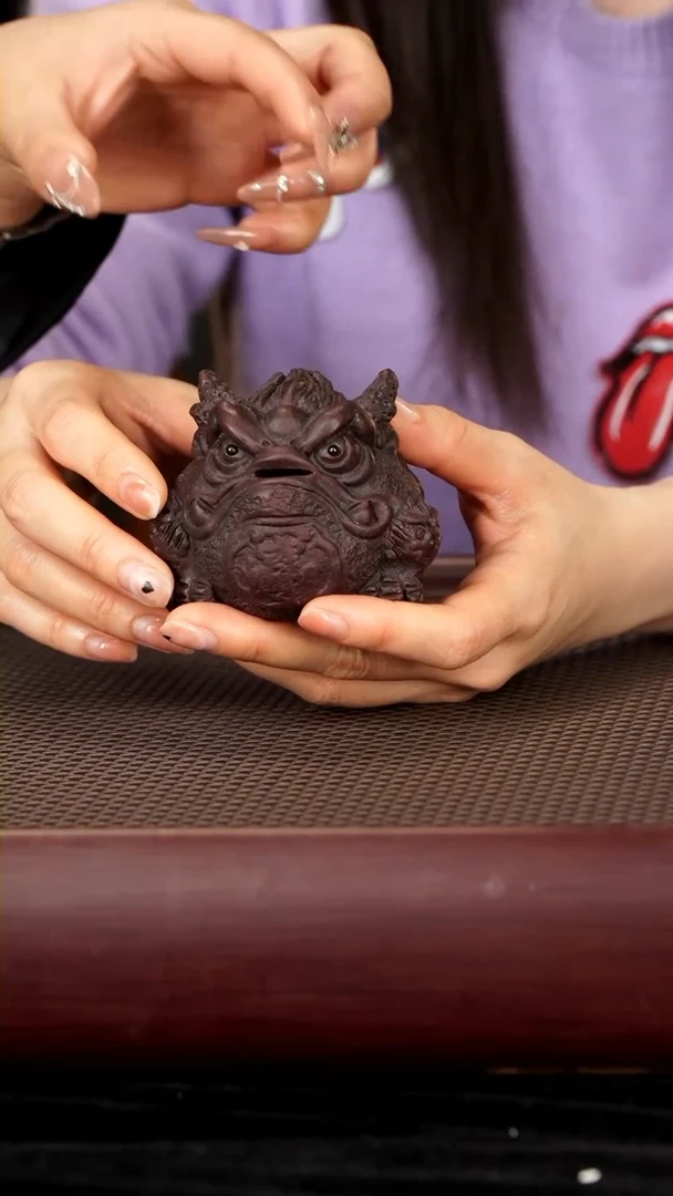 【闪购商品】紫砂茶宠牛角金蟾