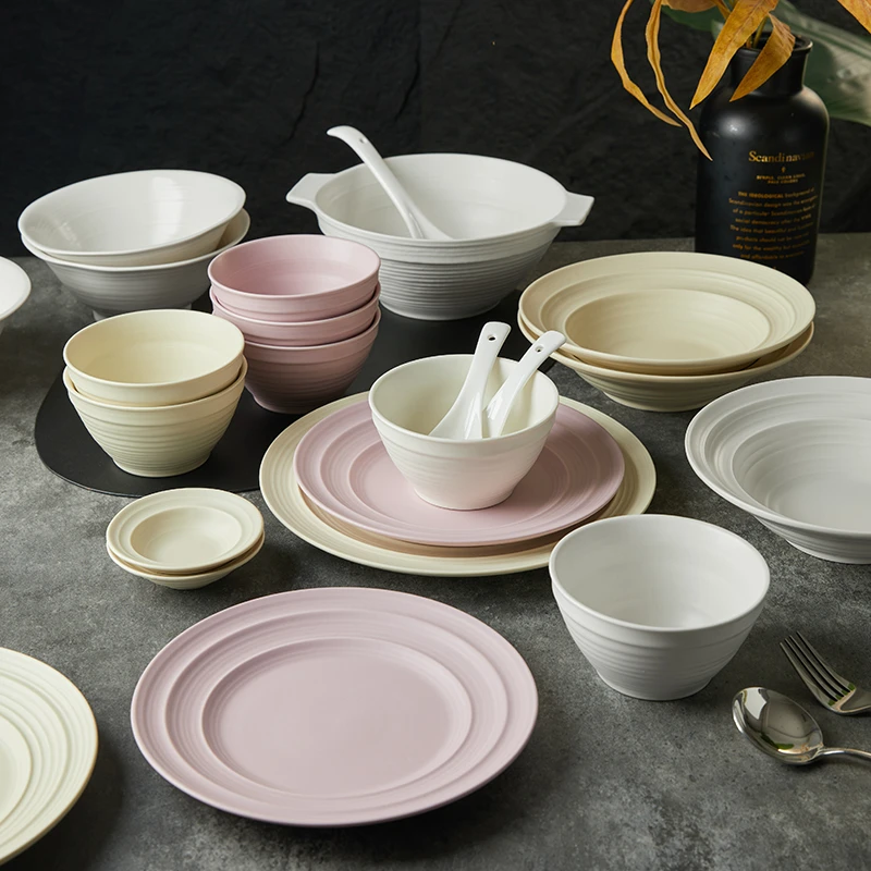 【1-2人】高温釉下彩家用陶瓷餐具2024新款奶油风装高颜值网红盘碗