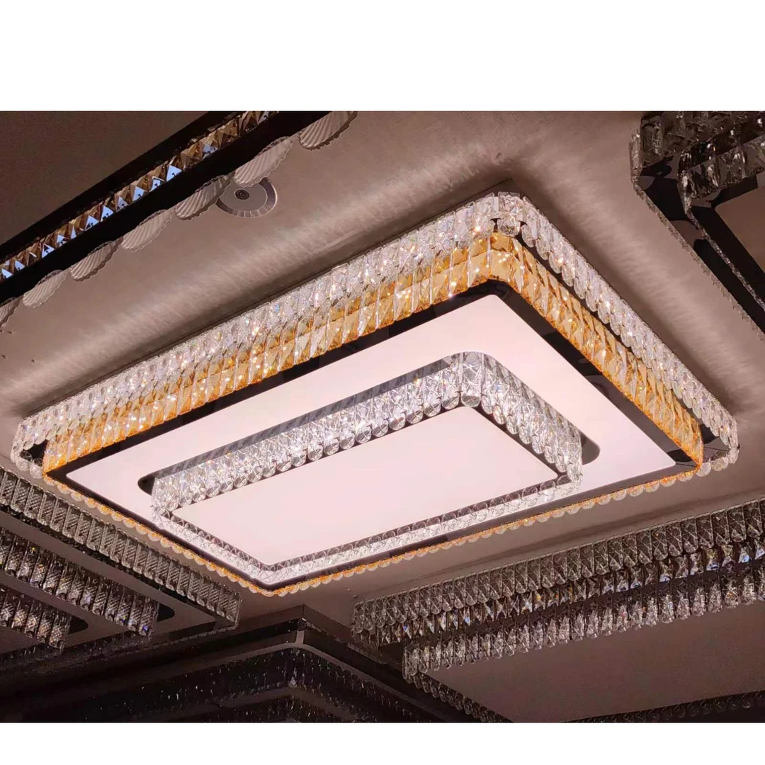 客厅灯现代简约led水晶灯大气吸顶灯具卧室餐灯型号8815-水立方