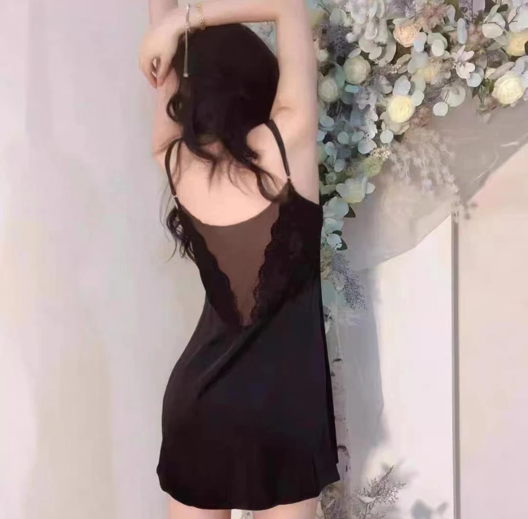 性感网纱蕾丝吊带冰雪软丝睡裙家居服夏季薄款