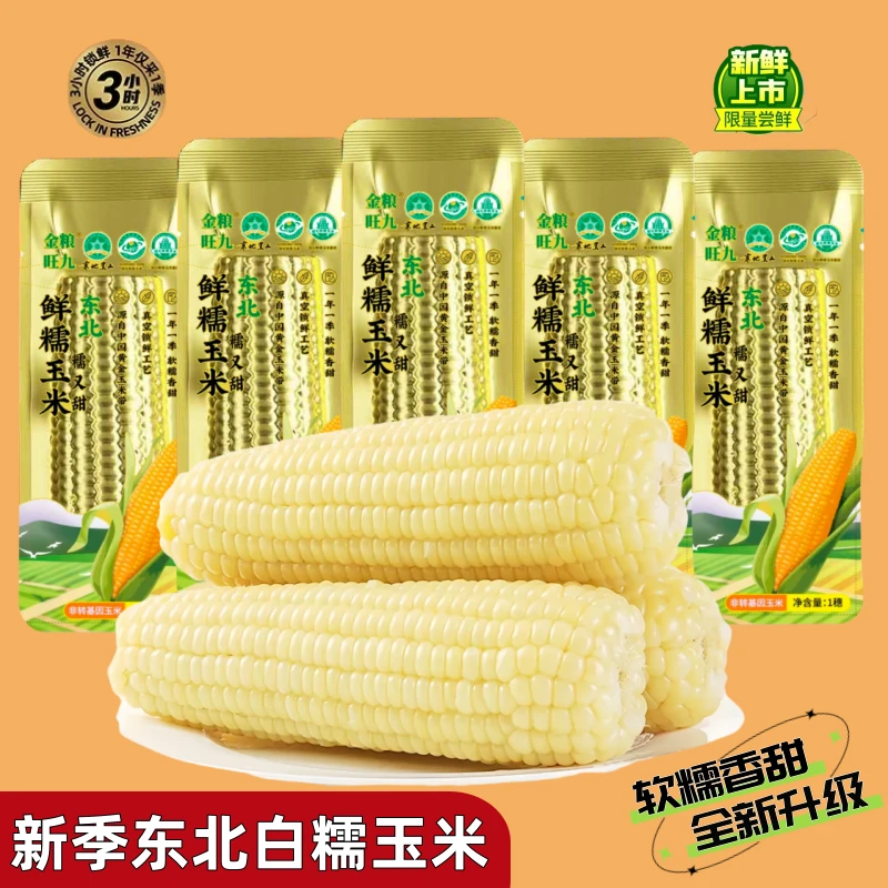 【试吃4根】东北大白糯玉米 280g-350g*10根/整箱6.5斤香甜软糯饱腹
