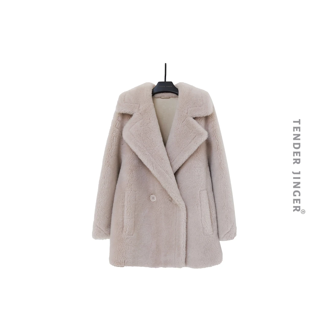 Tender Jinger【专柜】2023秋冬一手长羊毛双排扣外套 T2312MDD911M