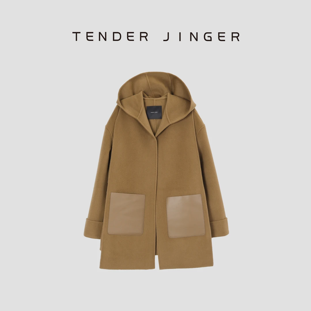 Tender Jinger【黑标】可拆卸真两件羊毛毛呢外套T44CH285H