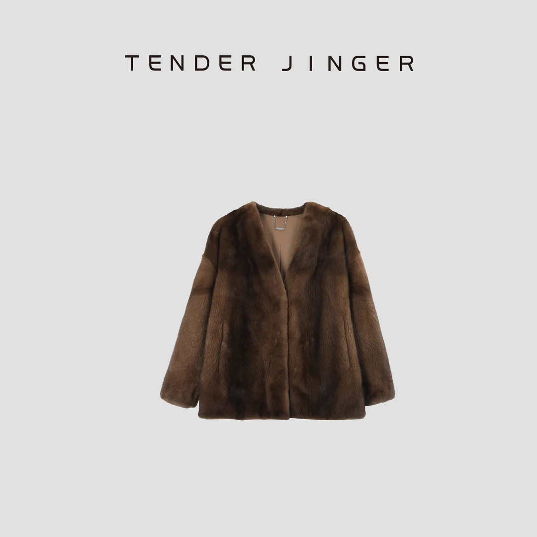 Tender JingerV领短款水貂外套T44DPS77675