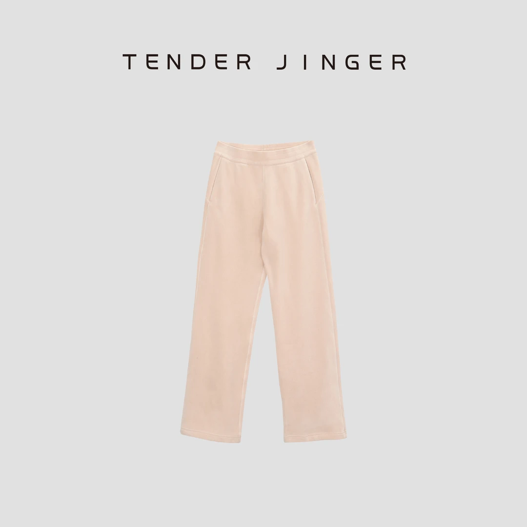 Tender Jinger摇粒绒松紧腰休闲直筒裤T44JLL79812
