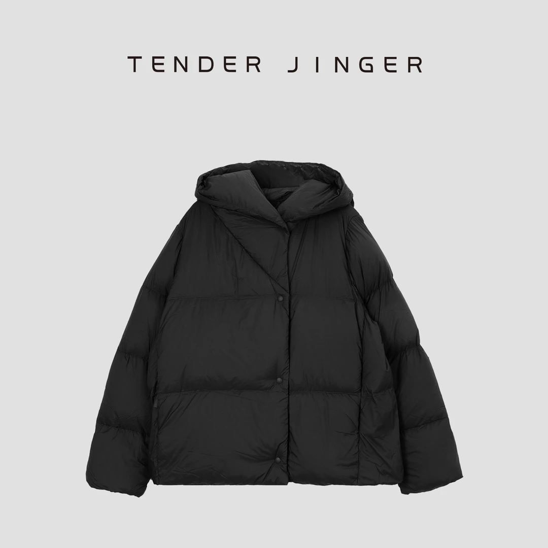 Tender Jinger连帽短款廓形面包鹅绒服T44JLL79170