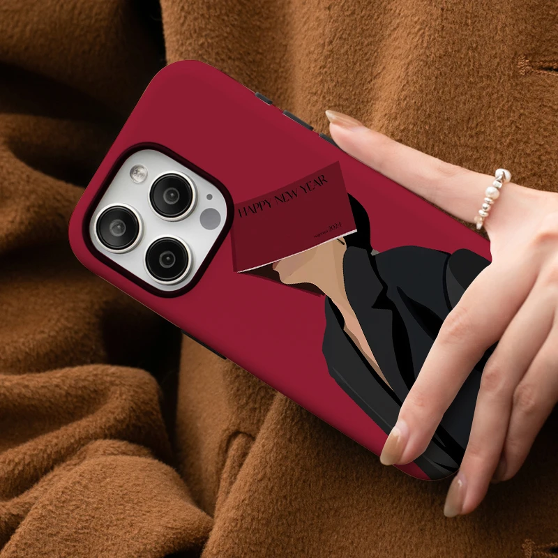 红运当头进口韩菲二合一适用苹果iphone16Promax全包15手机壳