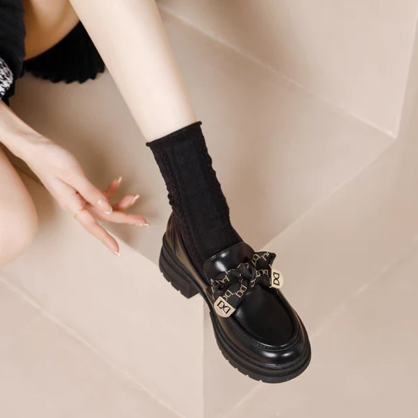 乐福鞋女鞋子新款2024爆款春秋软底厚底学院风玛丽珍单鞋小皮鞋