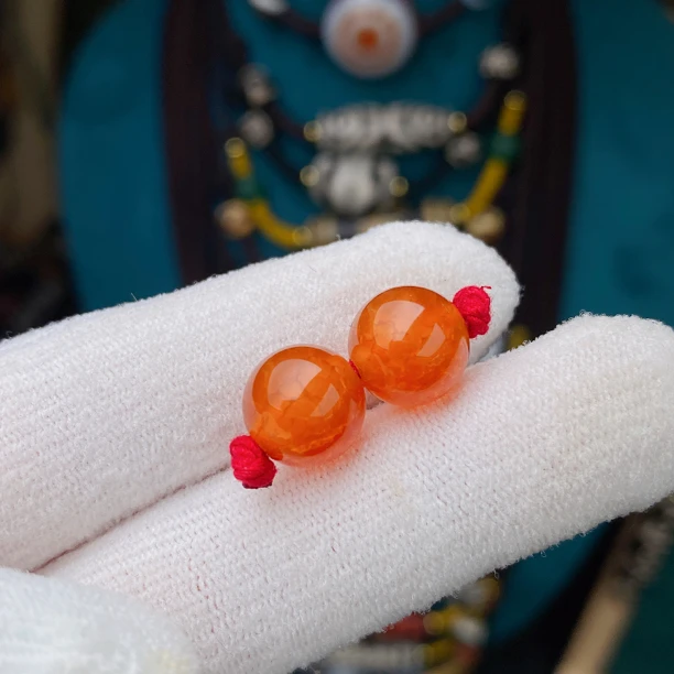 龙纹冰花玛瑙一对尺寸：10mm配珠圆珠顶珠隔珠配饰百香菩提文玩