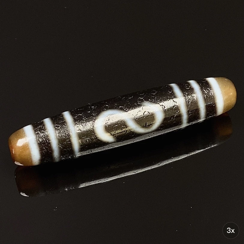 黑白S钩玛瑙珠珠尺寸58*12.5mm手工编绳包设计男女款锁骨项链吊坠