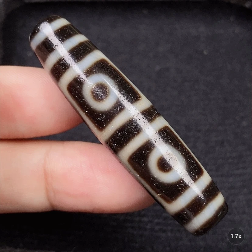 灰沁地门四眼单珠尺寸55*13mm条纹玛瑙单珠项链男女款包编织