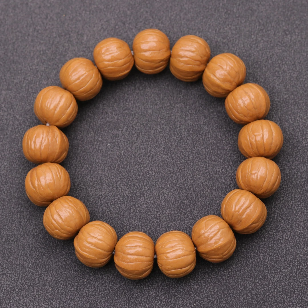 S5517【老树双鳍南瓜】矮南瓜桩猴头核桃单圈文玩手串 （送工具）