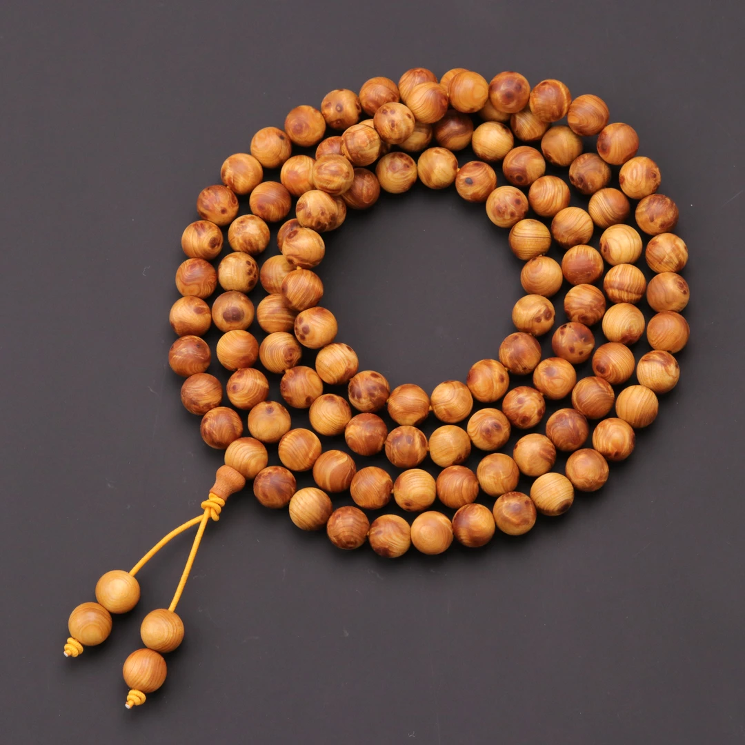 s5864-3瘤疤崖柏108长串文玩木串手串